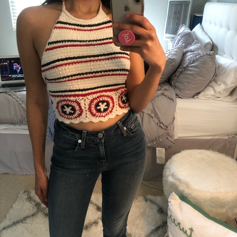 Hollister 4th of July knit American Halter top